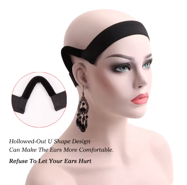 Ear Protection Lace Bands Painless No Ear Melting Lace Edges Adjustable Wig Elastic Band