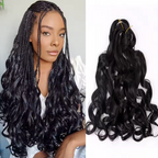 French Curly Braiding Hair Loose Wave Curl Synthetic Braids Twisting Crochet Pre Stretched Ombre Extensions