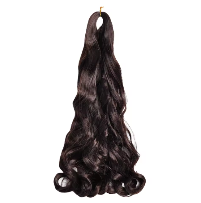 French Curly Braiding Hair Loose Wave Curl Synthetic Braids Twisting Crochet Pre Stretched Ombre Extensions