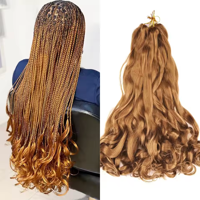 French Curly Braiding Hair Loose Wave Curl Synthetic Braids Twisting Crochet Pre Stretched Ombre Extensions
