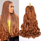 French Curly Braiding Hair Loose Wave Curl Synthetic Braids Twisting Crochet Pre Stretched Ombre Extensions