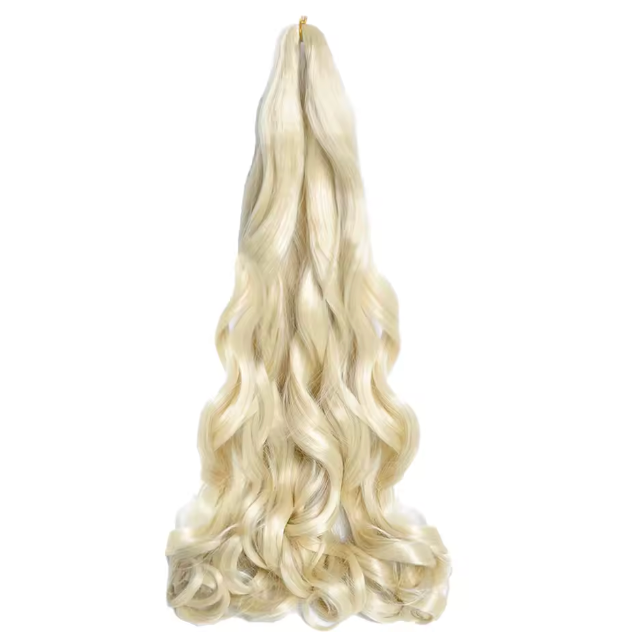 French Curly Braiding Hair Loose Wave Curl Synthetic Braids Twisting Crochet Pre Stretched Ombre Extensions