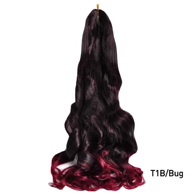 French Curly Braiding Hair Loose Wave Curl Synthetic Braids Twisting Crochet Pre Stretched Ombre Extensions