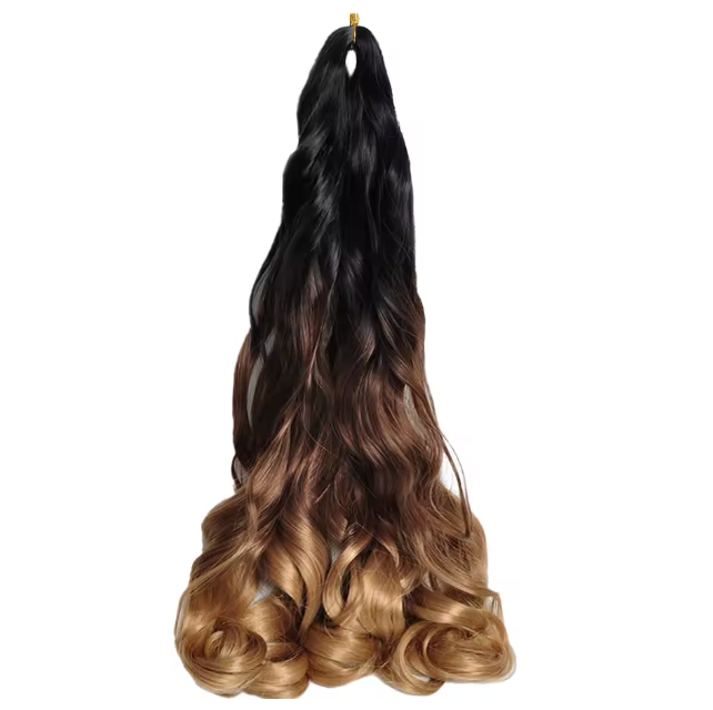 French Curly Braiding Hair Loose Wave Curl Synthetic Braids Twisting Crochet Pre Stretched Ombre Extensions