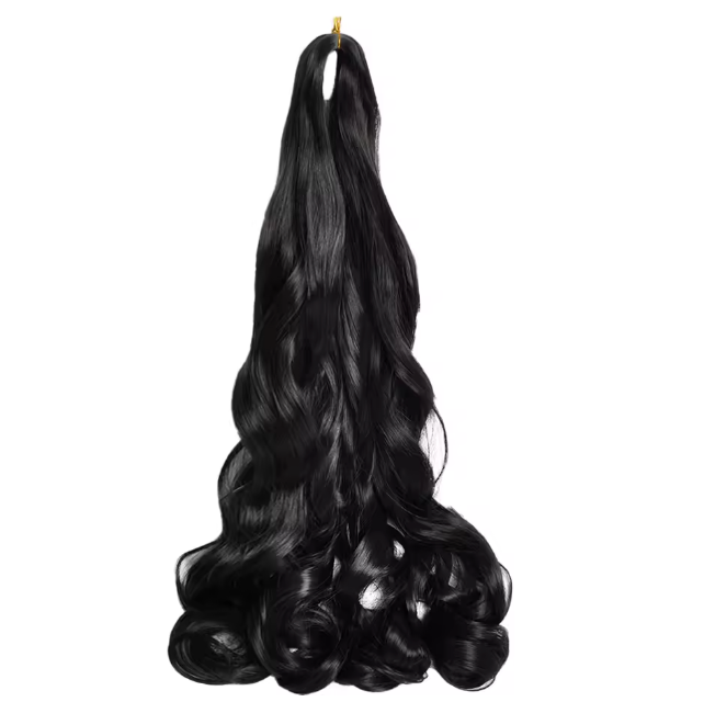 French Curly Braiding Hair Loose Wave Curl Synthetic Braids Twisting Crochet Pre Stretched Ombre Extensions