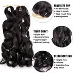 French Curly Braiding Hair Loose Wave Curl Synthetic Braids Twisting Crochet Pre Stretched Ombre Extensions