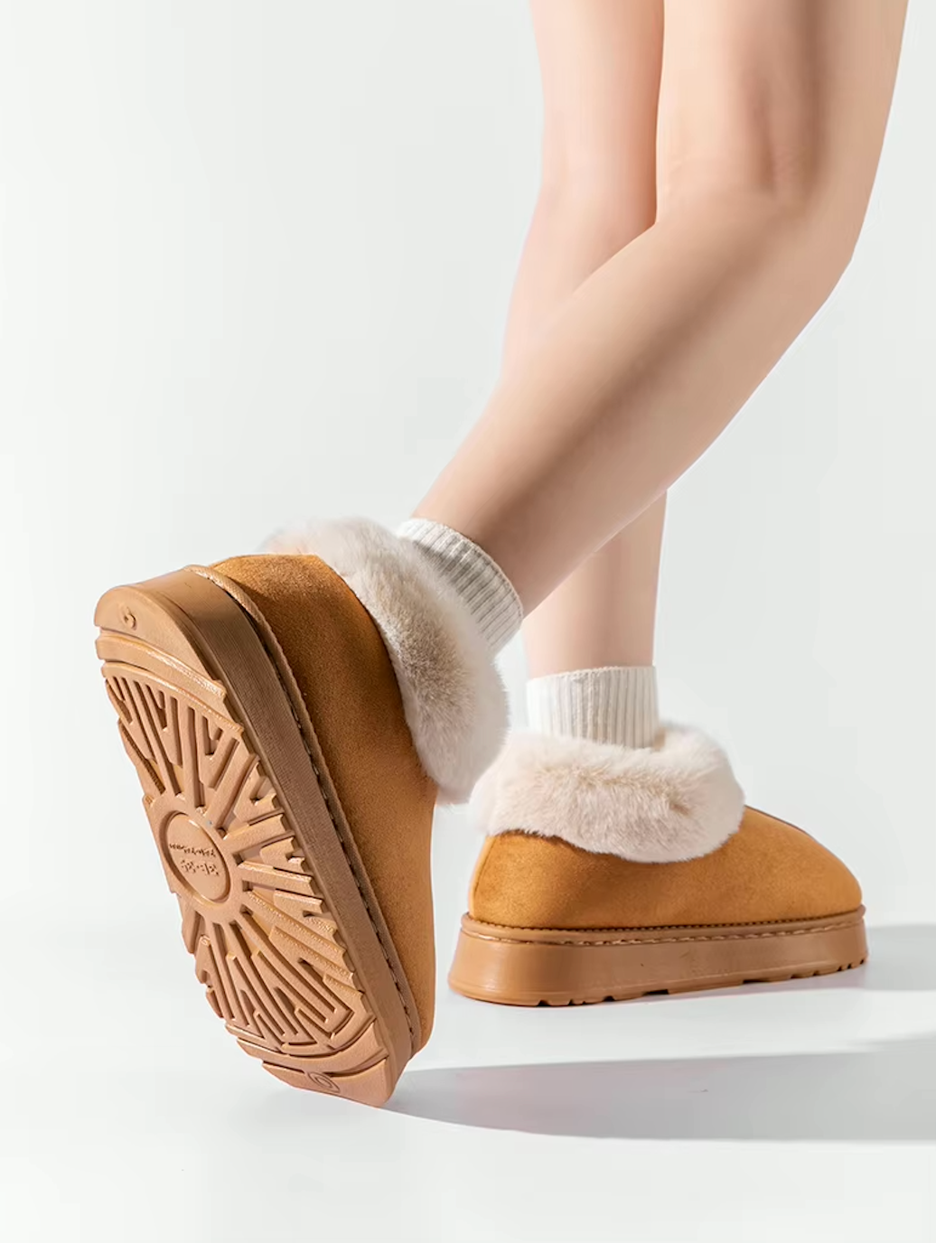 Low Top Fur Winter Fall Boots Fluffy Plush Antislip Fashion Slipper Warm Comfortable House Indoor Outdoor Insulated Thick Trending Ankle Boots