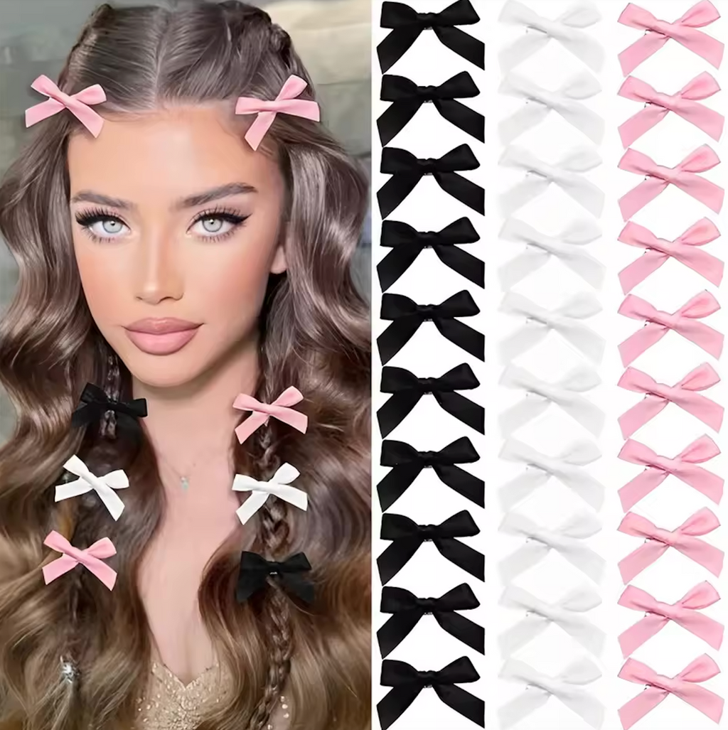 Mini Hair Bows Curly Little Girl Clip Bow Tie Barrette Hairpin Y2K 5-24 Pcs Headwear Accessories