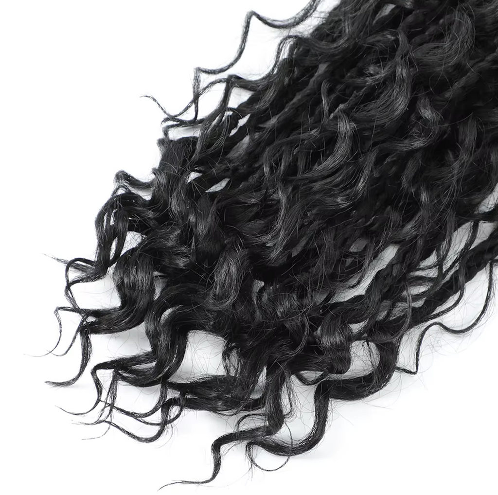 Bohemian Crochet Box Braids Pre Looped Curly Ends Synthetic Boho Goddess Ombre 1-8 Pack 14-24 Inch Hair Extensions