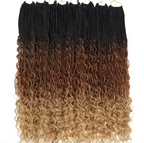 Bohemian Crochet Box Braids Pre Looped Curly Ends Synthetic Boho Goddess Ombre 1-8 Pack 14-24 Inch Hair Extensions