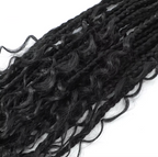 Bohemian Crochet Box Braids Pre Looped Curly Ends Synthetic Boho Goddess Ombre 1-8 Pack 14-24 Inch Hair Extensions