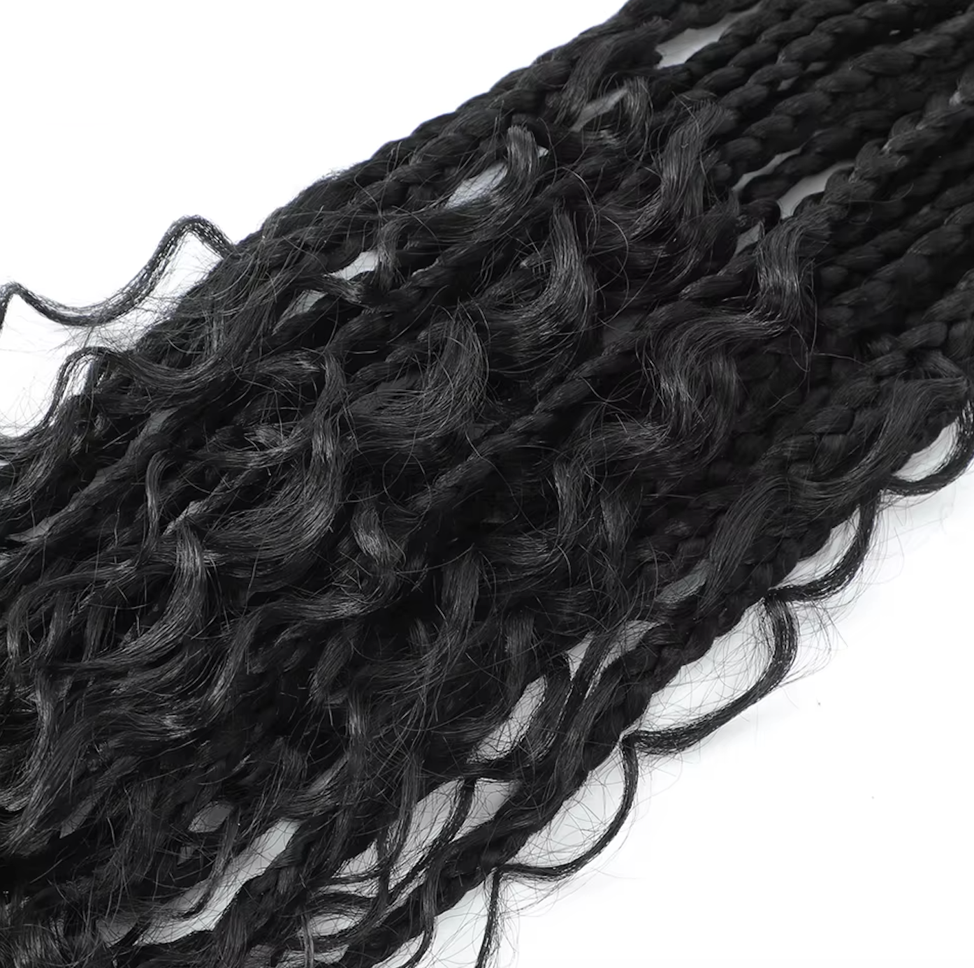 Bohemian Crochet Box Braids Pre Looped Curly Ends Synthetic Boho Goddess Ombre 1-8 Pack 14-24 Inch Hair Extensions