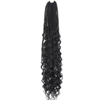 Bohemian Crochet Box Braids Pre Looped Curly Ends Synthetic Boho Goddess Ombre 1-8 Pack 14-24 Inch Hair Extensions