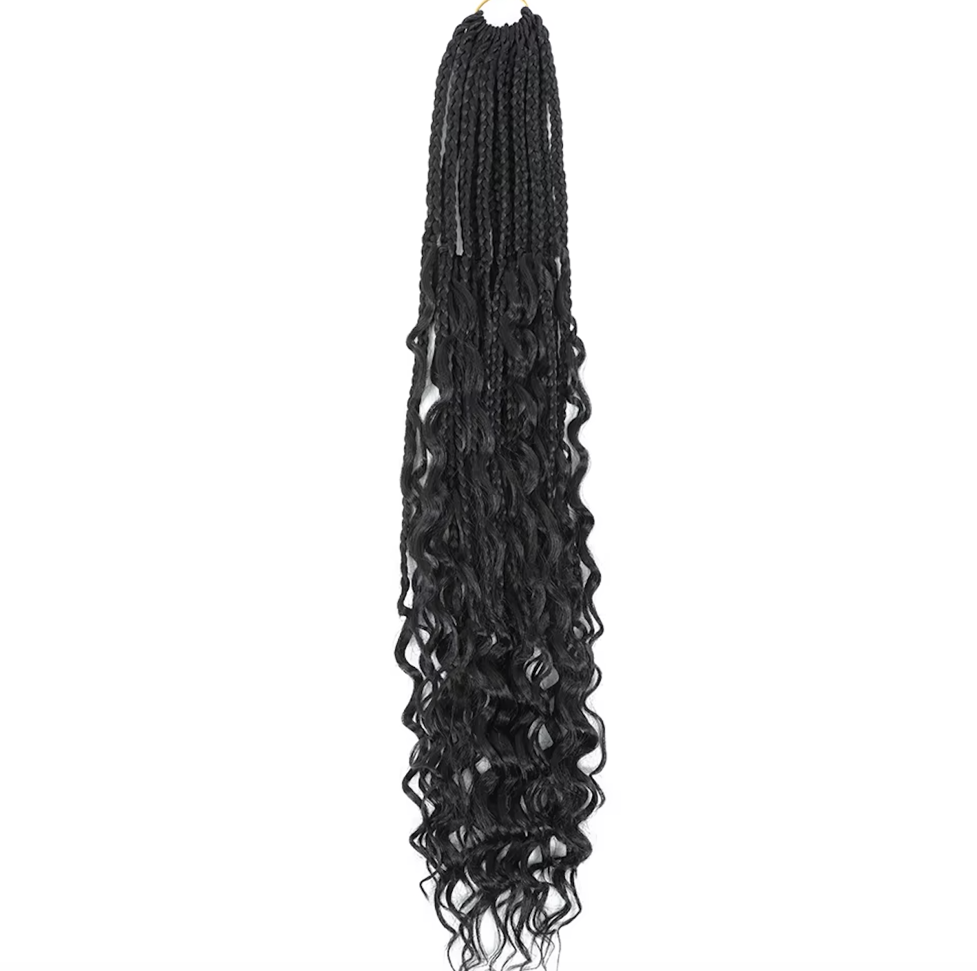 Bohemian Crochet Box Braids Pre Looped Curly Ends Synthetic Boho Goddess Ombre 1-8 Pack 14-24 Inch Hair Extensions