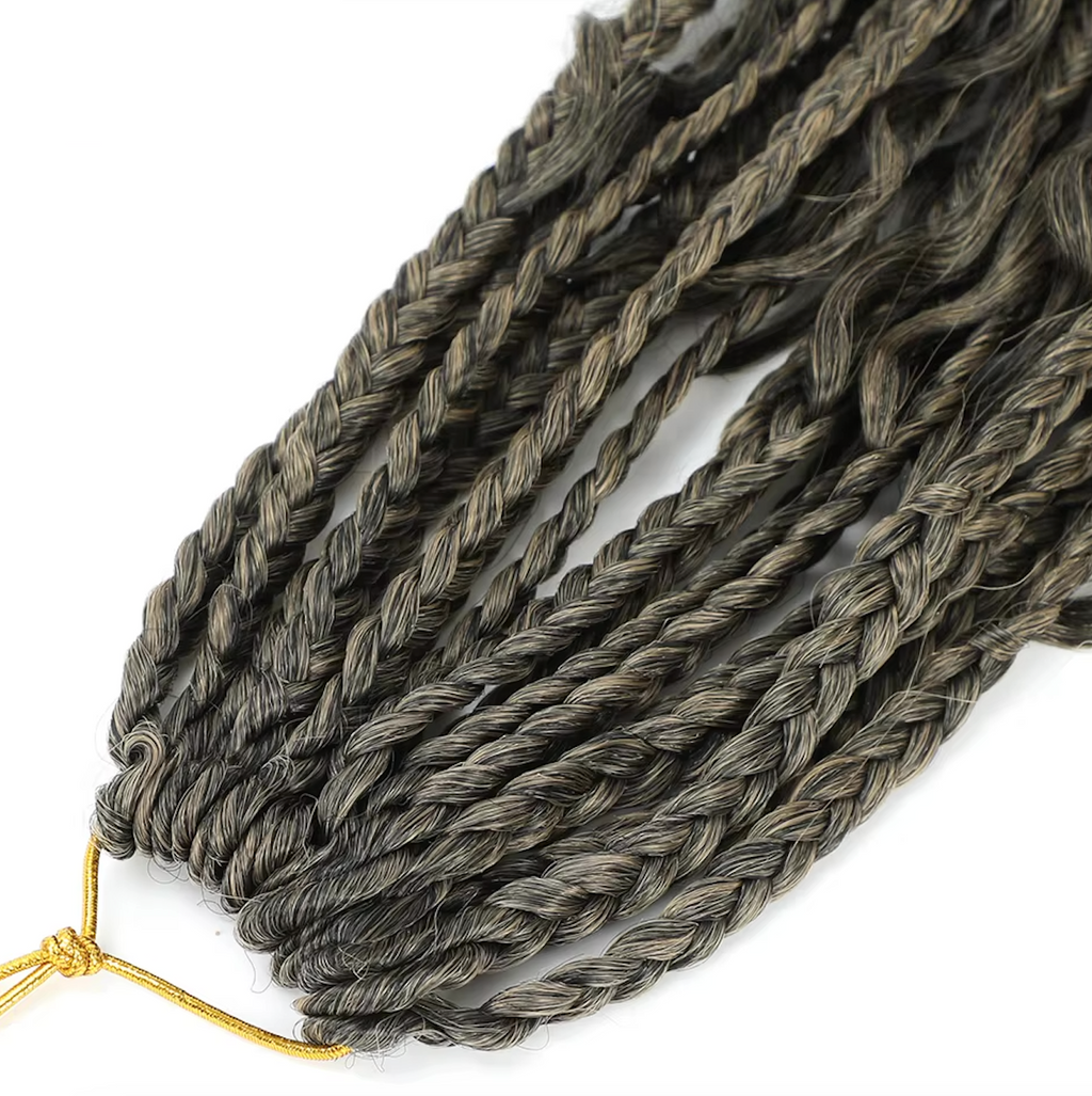 Bohemian Crochet Box Braids Pre Looped Curly Ends Synthetic Boho Goddess Ombre 1-8 Pack 14-24 Inch Hair Extensions