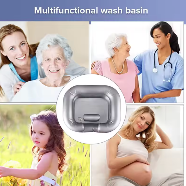 Inflatable Hair Wash Basin Dread Lock Detox Portable Shampoo At Home Bedridden Sink Bowl Elderly Pregnancy Disabled Injured Cleansing Assistance