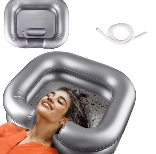 Inflatable Hair Wash Basin Dread Lock Detox Portable Shampoo At Home Bedridden Sink Bowl Elderly Pregnancy Disabled Injured Cleansing Assistance