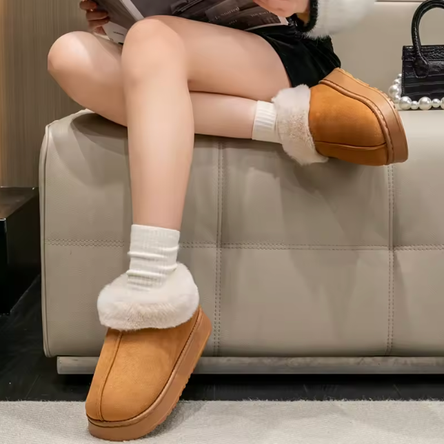 Low Top Fur Winter Fall Boots Fluffy Plush Antislip Fashion Slipper Warm Comfortable House Indoor Outdoor Insulated Thick Trending Ankle Boots