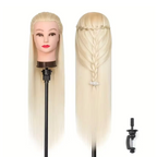 Styling Mannequin Practice Head Ombre color Childrens Elderly New Stylist Braiding Twisting practice Synthetic Hair with Clamp Stand Long Training Practice Hairdressing Appliance Tool