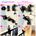 Styling Mannequin Practice Head Ombre color Childrens Elderly New Stylist Braiding Twisting practice Synthetic Hair with Clamp Stand Long Training Practice Hairdressing Appliance Tool