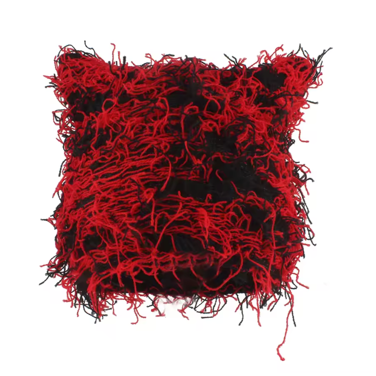 Trending Distressed Beanie Hat Winter Fall Fashion Y2K Skullie Street Wear Punk Rock Cat Ear Cap