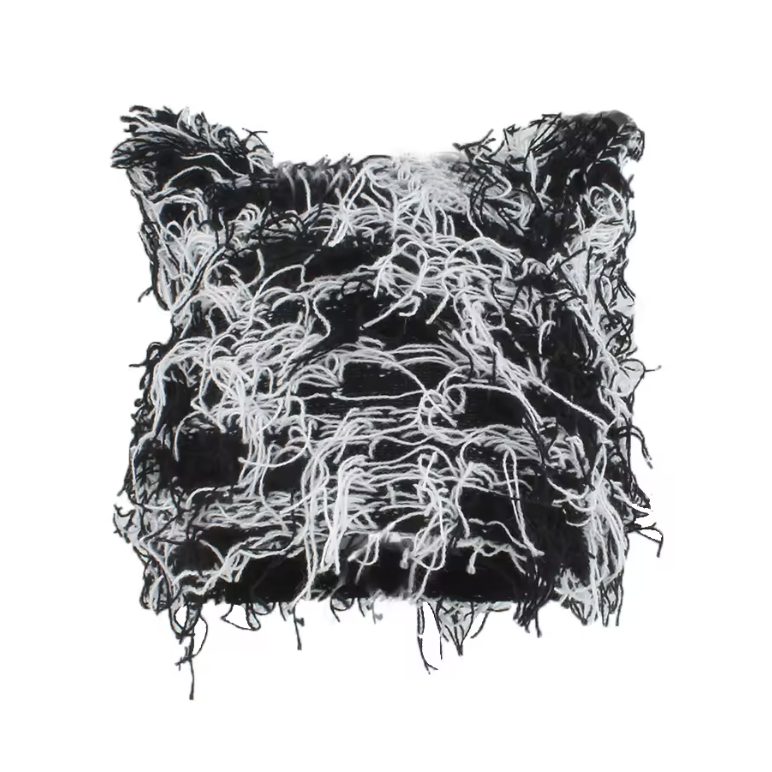 Trending Distressed Beanie Hat Winter Fall Fashion Y2K Skullie Street Wear Punk Rock Cat Ear Cap