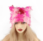 Trending Distressed Beanie Hat Winter Fall Fashion Y2K Skullie Street Wear Punk Rock Cat Ear Cap