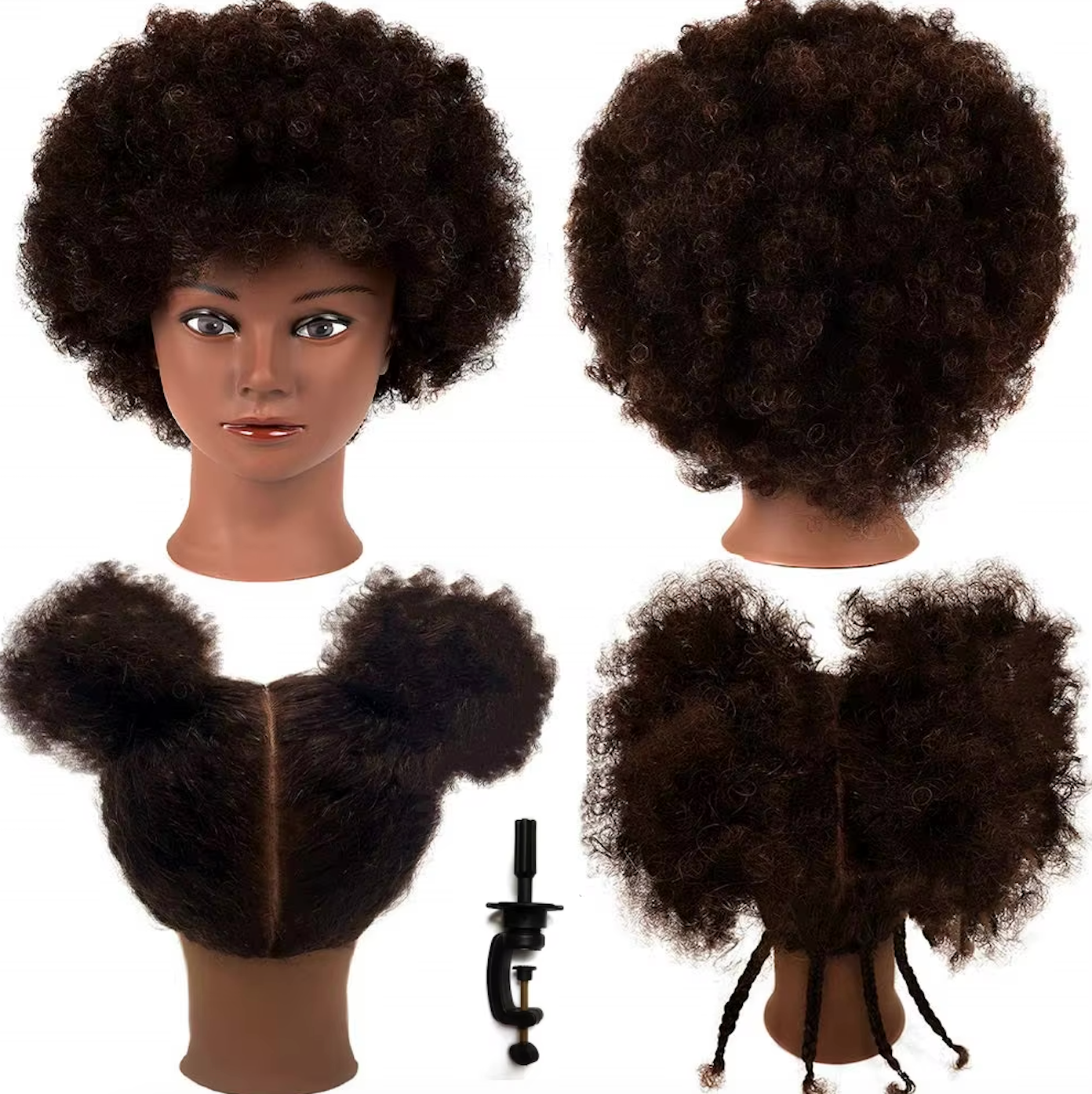 Afro Natural Hair Mannequin Styling Practice Bradding Hair Kit