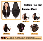 Synthetic Styling Mannequin Practice Head Braiding Styling Twisting Children Elderly New Stylist Straight Hair with Clamp Doll Head