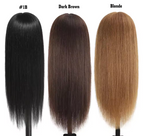 Synthetic Styling Mannequin Practice Head Braiding Styling Twisting Children Elderly New Stylist Straight Hair with Clamp Doll Head