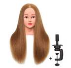 Synthetic Styling Mannequin Practice Head Braiding Styling Twisting Children Elderly New Stylist Straight Hair with Clamp Doll Head