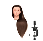 Synthetic Styling Mannequin Practice Head Braiding Styling Twisting Children Elderly New Stylist Straight Hair with Clamp Doll Head