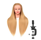 Synthetic Styling Mannequin Practice Head Braiding Styling Twisting Children Elderly New Stylist Straight Hair with Clamp Doll Head
