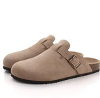 Suede Leather Clog Womens Mens Nonslip Outdoor Indoor Slides Slipper Shoes Arch Support Padded Winter Shoes