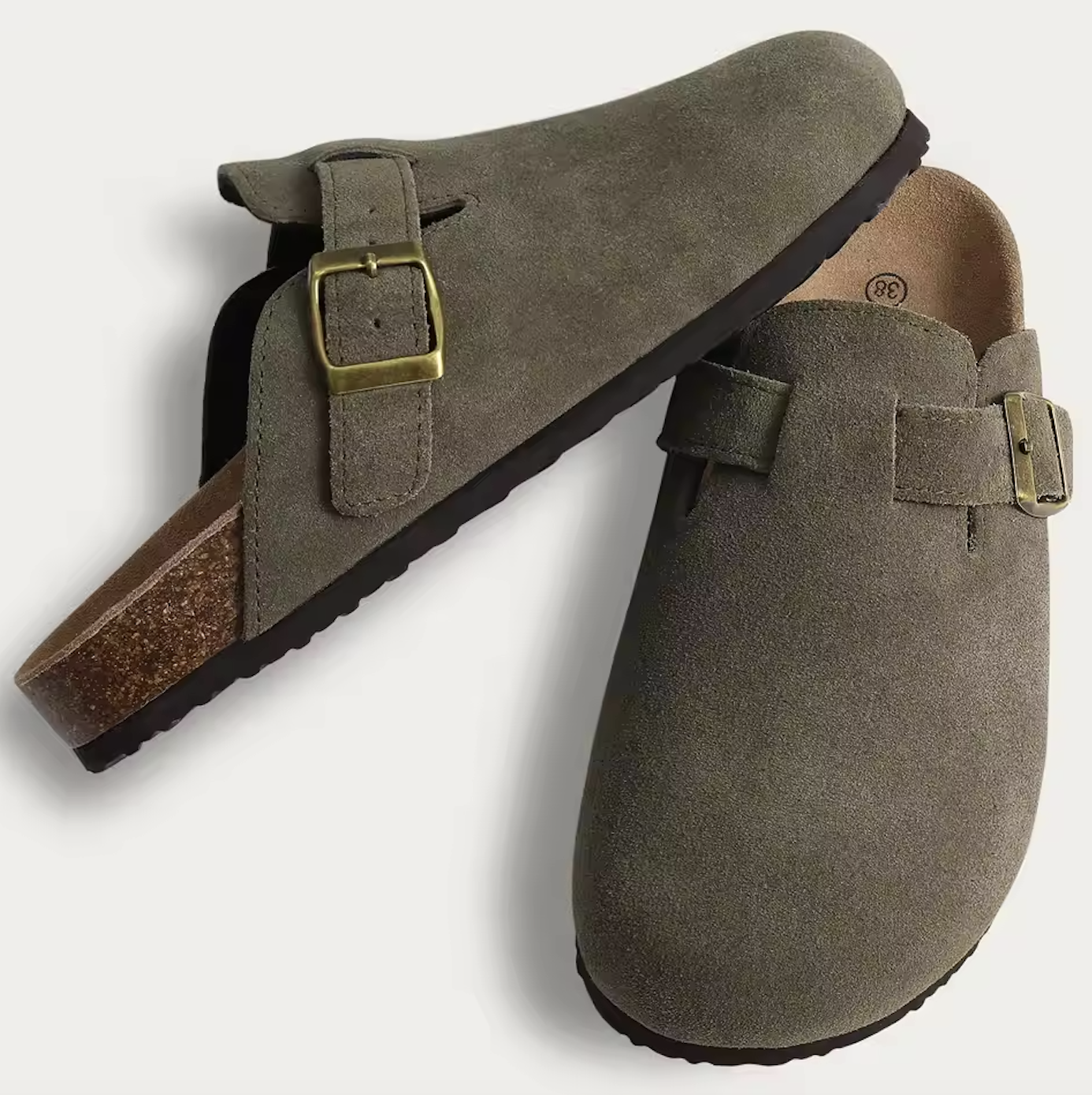 Suede Leather Clog Womens Mens Nonslip Outdoor Indoor Slides Slipper Shoes Arch Support Padded Winter Shoes