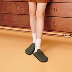 Suede Leather Clog Womens Mens Nonslip Outdoor Indoor Slides Slipper Shoes Arch Support Padded Winter Shoes