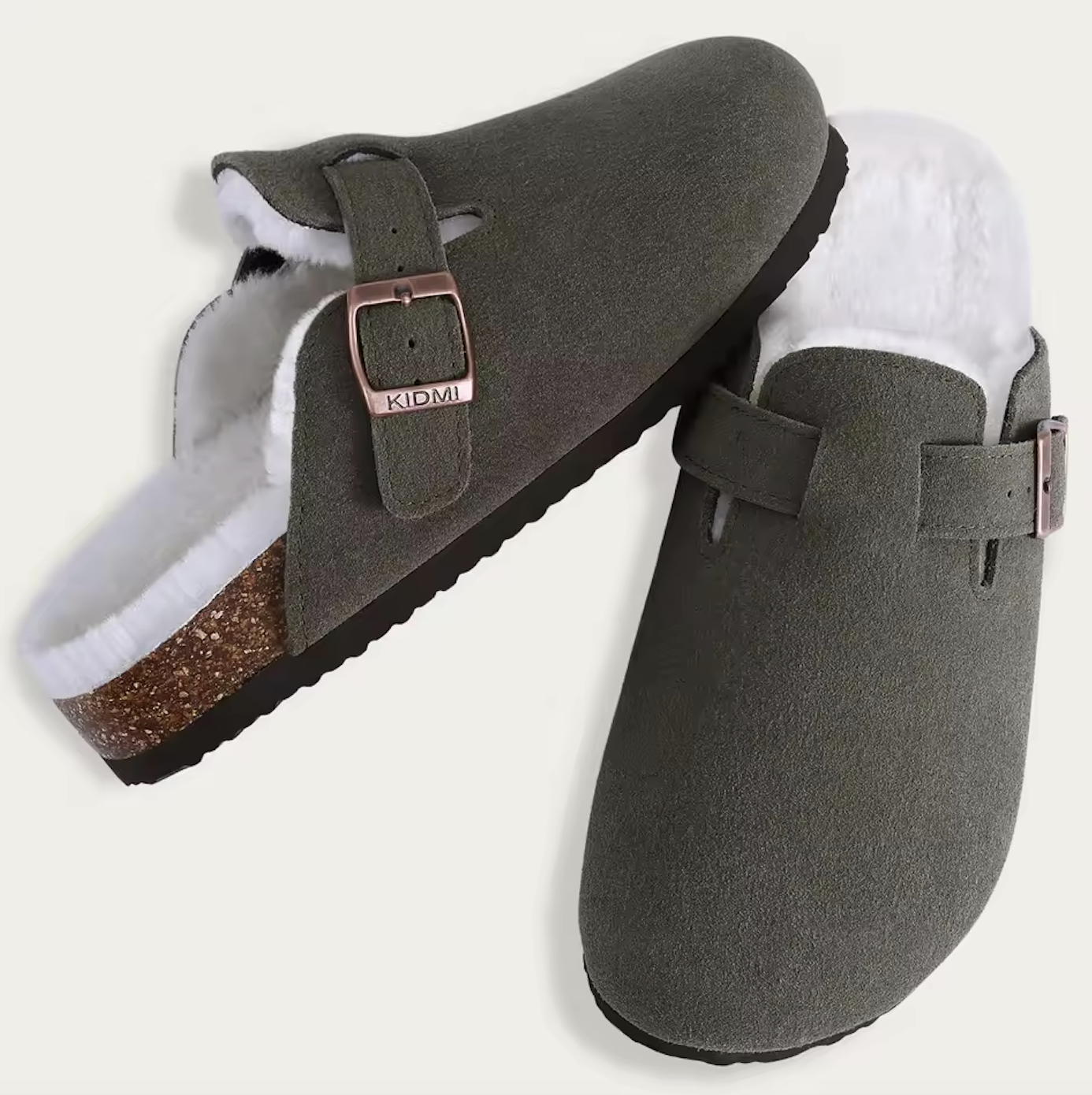 Suede Leather Clog Womens Mens Nonslip Outdoor Indoor Slides Slipper Shoes Arch Support Padded Winter Shoes