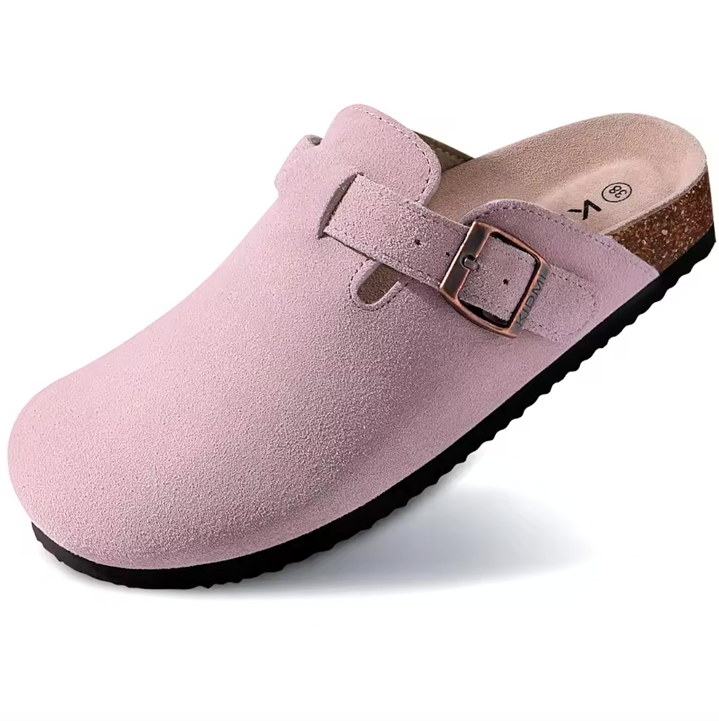 Suede Leather Clog Womens Mens Nonslip Outdoor Indoor Slides Slipper Shoes Arch Support Padded Winter Shoes