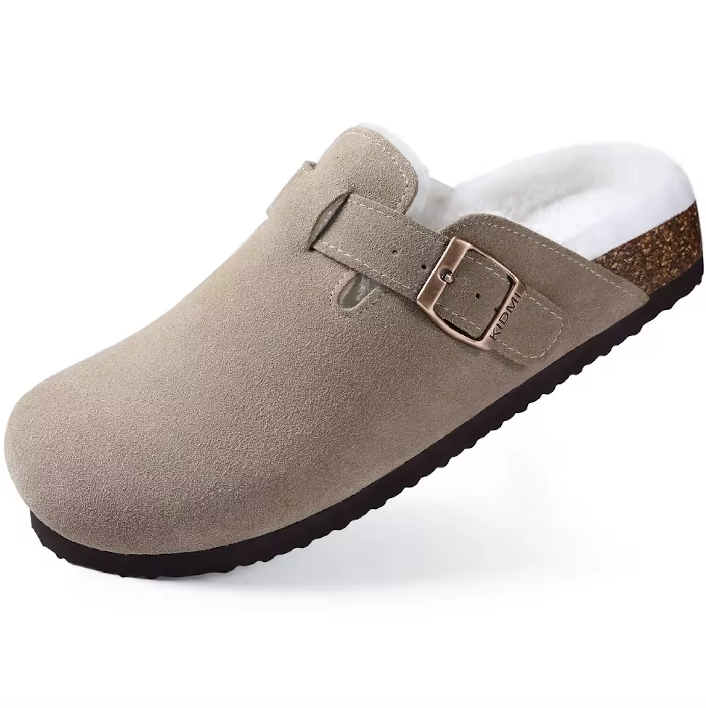 Suede Leather Clog Womens Mens Nonslip Outdoor Indoor Slides Slipper Shoes Arch Support Padded Winter Shoes