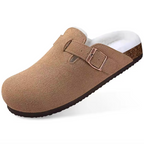Suede Leather Clog Womens Mens Nonslip Outdoor Indoor Slides Slipper Shoes Arch Support Padded Winter Shoes