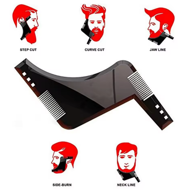 Mens Beard Trimming Assistance Guard Razor Shaping Styling Hair Comb
