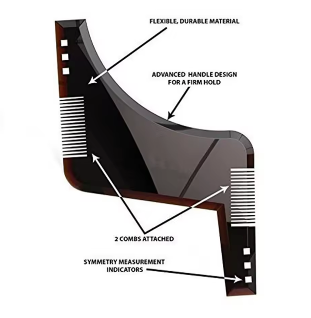 Mens Beard Trimming Assistance Guard Razor Shaping Styling Hair Comb
