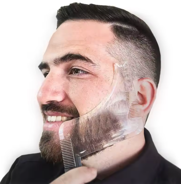 Mens Beard Trimming Assistance Guard Razor Shaping Styling Hair Comb
