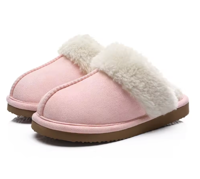 Fluffy Fur House Outdoor Slides Flat Slip On Comfortable Warm Winter Trending Shoes