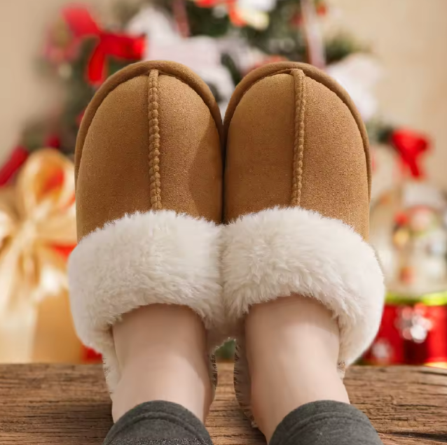 Fluffy Fur House Outdoor Slides Flat Slip On Comfortable Warm Winter Trending Shoes