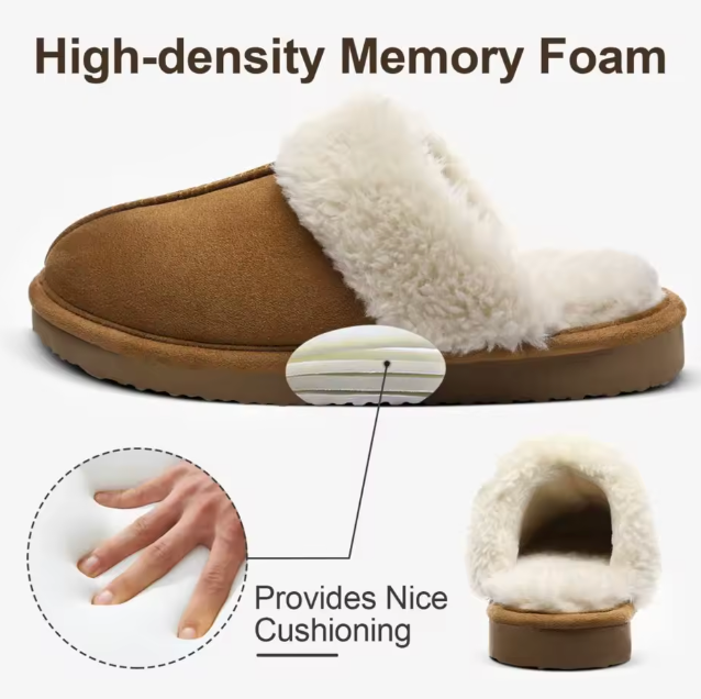 Fluffy Fur House Outdoor Slides Flat Slip On Comfortable Warm Winter Trending Shoes