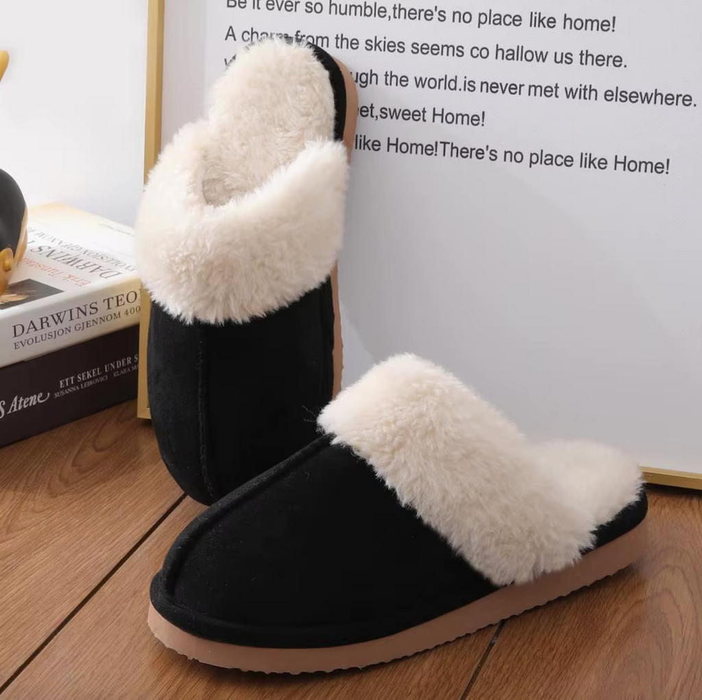 Fluffy Fur House Outdoor Slides Flat Slip On Comfortable Warm Winter Trending Shoes