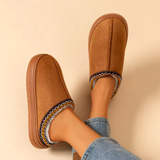 Trending Womans Winter Plush Slip On Indoor OutDoor Fashion Slippers Thick Bottom Warm Comfortable Shoes