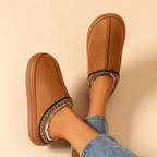 Trending Womans Winter Plush Slip On Indoor OutDoor Fashion Slippers Thick Bottom Warm Comfortable Shoes