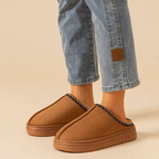 Trending Womans Winter Plush Slip On Indoor OutDoor Fashion Slippers Thick Bottom Warm Comfortable Shoes